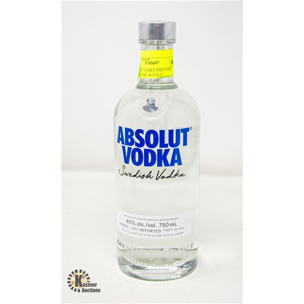 ABSOLUTE VODKA SWEEDISH VODKA 750ML BOTTLE