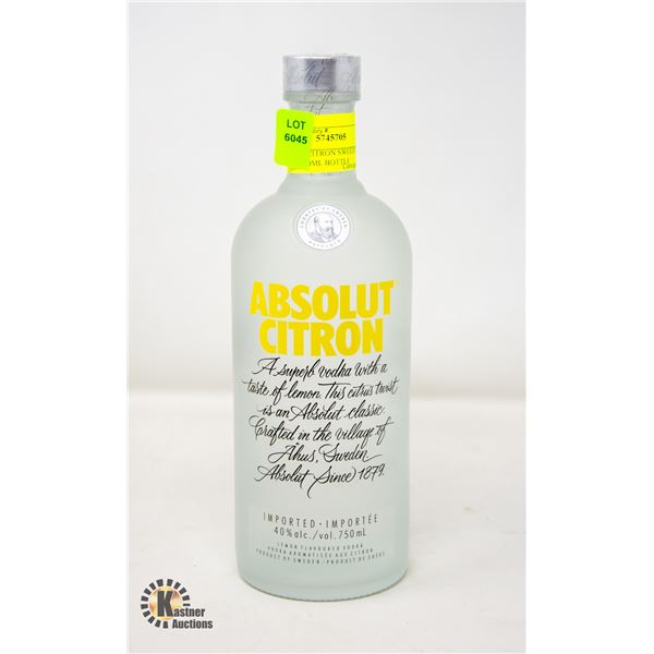 ABSOLUT CITRON SWEEDISH VODKA 750ML BOTTLE