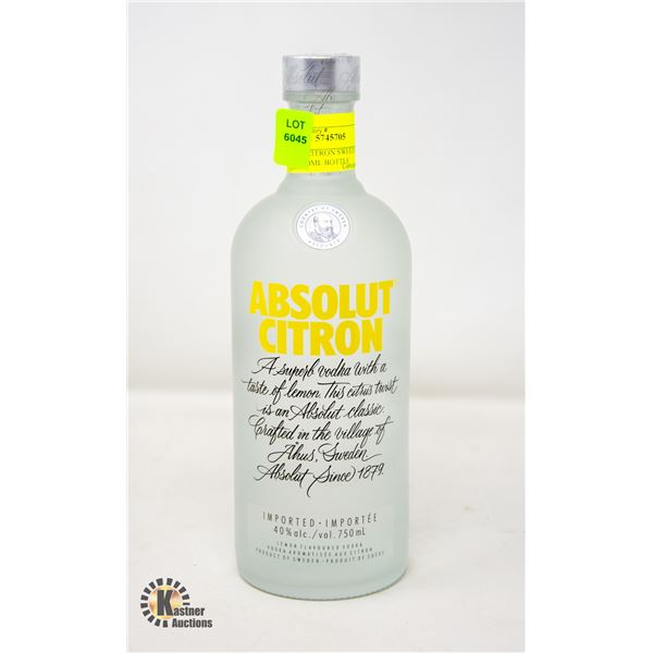 ABSOLUT CITRON SWEEDISH VODKA 750ML BOTTLE