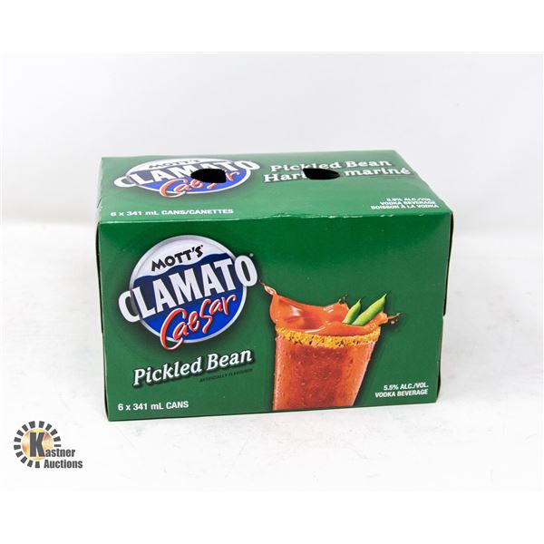 6 PACK MOTT'S CLAMATO CAESAR PICKLED BEAN