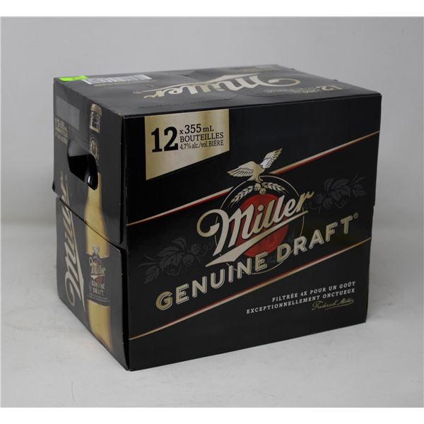 CASE OF 12 BOTTLES OF MILLER GENUINE DRAFT BEER