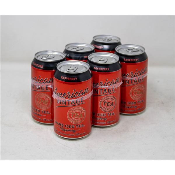 6 PACK OF AMERICAN VINTAGE RASPBERRY HARD ICED TEA