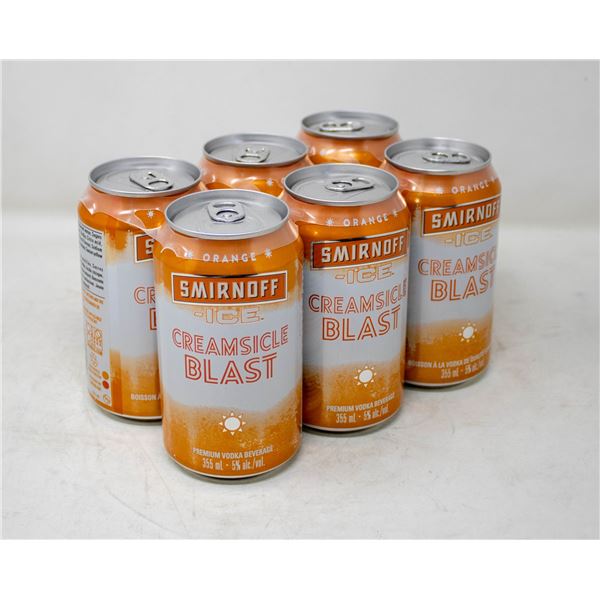 6 PACK OF SMIRNOFF CREAMSICLE BLAST 355ML 5%