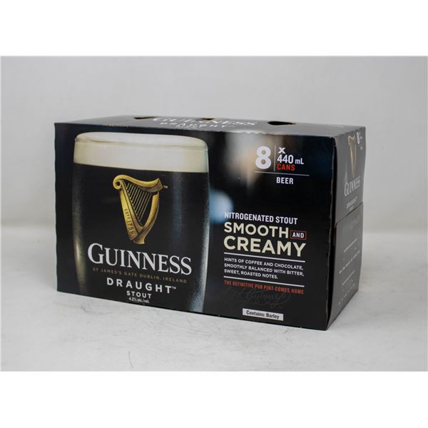 8 PACK OF GUINESS DRAUGHT STOUT 440ML 4.2%