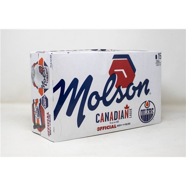 CASE OF 15 CANS OF MOLSON CANADIAN BEER 355ML