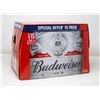 15 PACK OF BOTTLES OF BUDWEISER BEER 341ML