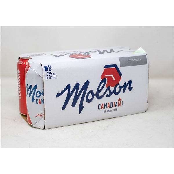 8 PACK OF MOLSON CANADIAN BEER 355ML CANS 5%