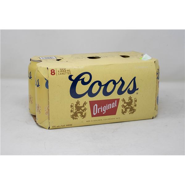 8 PACK OF COORS ORIGINAL BEER 355ML CANS 5%