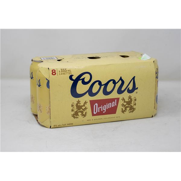 8 PACK OF COORS ORIGINAL BEER 355ML CANS 5%