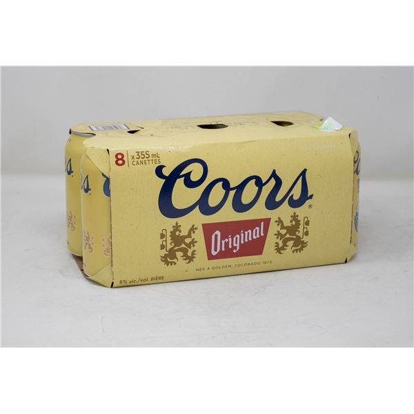 8 PACK OF COORS ORIGINAL BEER 355ML CANS 5%