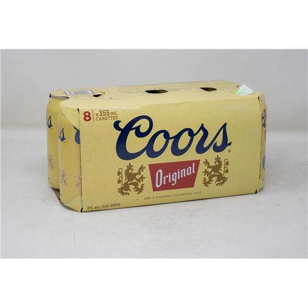 8 PACK OF COORS ORIGINAL BEER 355ML CANS 5%