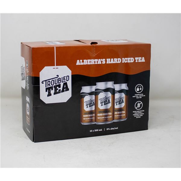 12 PACK TROUBLED TEA ORIGINAL HARD ICED TEA 355ML