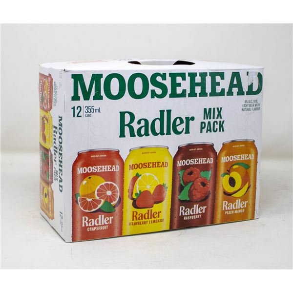 12 PACK OF MOOSEHEAD RADLER MIX PACK 355ML