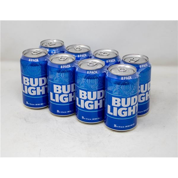 8 PACK OF BUDLIGHT BEER 355ML 4% ALCOHOL CONTENT