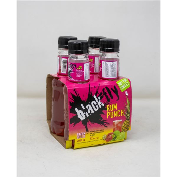 4 PACK OF BLACKFLY RUM PUNCH 400ML BOTTLES 7%