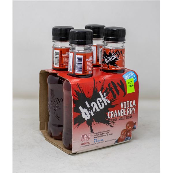 4 PACK OF BLACKFLY VODKA CRANBERRY MIXED DRINK