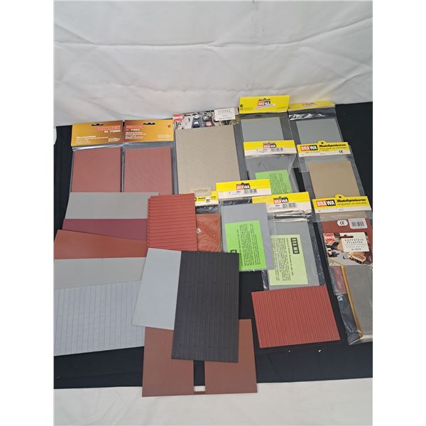 Large Assortment of Model Train N Gauge Plastic Roofing, Pavement & More