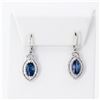 Image 1 : 3.67 ctw Blue Sapphire and 0.93 ctw Diamond Platinum Earrings
