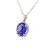 Image 2 : 5.12 ctw Tanzanite & Diamond Pendant - 14KT White Gold