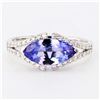 Image 1 : 2.06 ctw Tanzanite and 0.35 ctw Diamond 14K White Gold Ring