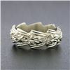 Image 2 : Unique Vintage 14K White Gold Floral Work Wavy Scrunched Eternity Band Ring Sz 5
