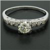 Image 5 : Vintage 14K White Gold .70 ctw Transitional Cut Diamond Solitaire Engagement Rin