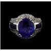 Image 2 : 12.45 ctw Sapphire and Diamond Ring - 14KT White Gold