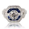 Image 1 : 1.16 ctw Diamond and 0.70 ctw Blue Sapphire 18K White Gold Ring (1.76 ctw Diamon