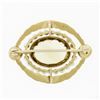 Image 4 : Antique Art Nouveau Handmade 14k Gold GIA Citrine & Seed Pearl Etched Pin Brooch