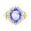 Image 2 : 4.21 ctw Tanzanite And Diamond Ring - 14KT Yellow Gold