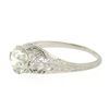 Image 7 : Antique Art Deco Platinum 1.30 ctw GIA Diamond Etched Filigree Engagement Ring