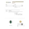 Image 1 : French 18K Gold Platinum 6.21 ctw GIA Cabochon Emerald Diamond Halo Cocktail Rin