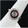 Image 3 : 0.73 ctw CENTER Diamond and 1.07 ctw Ruby Platinum Ring (1.07 ctw Diamonds)