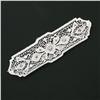 Image 2 : Antique Art Deco 14k White Gold 0.35 ctw Diamond Open Filigree Wide Bar Pin Broo