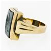 Image 6 : Antique Mens 10K Yellow Gold Rectangular Carved Hematite Intaglio Solitaire Ring