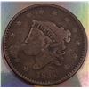 Image 1 : 1835  Large 8 USA Matron Head Large Stars, Medium Letters One Cent, Bent VG