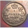 1885 Large 5  Canada Silver 5 cents Good-6