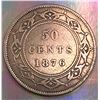 1876 H Newfoundland Silver 50 Cents  F-12