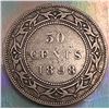 1898 Obv #2 Sm W Newfoundland Silver 50 Cents F-12