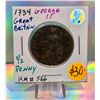 1734 Half Penny UK KM #566