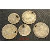 Image 1 : 7 different billon Polish coins with holes