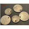 Image 2 : 7 different billon Polish coins with holes