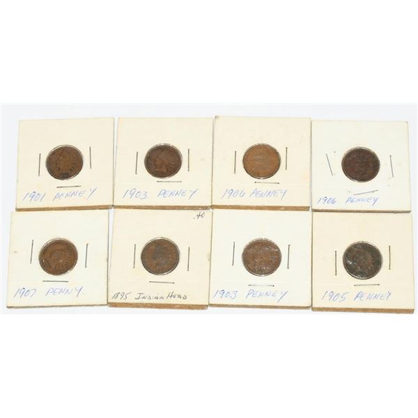 8 Collector Indian Head Pennies