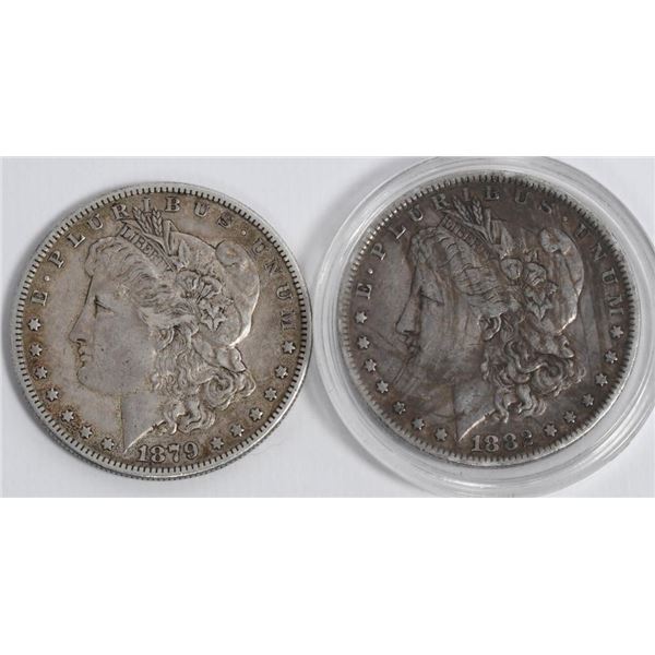 2 Collector Morgan Silver Dollar Coins