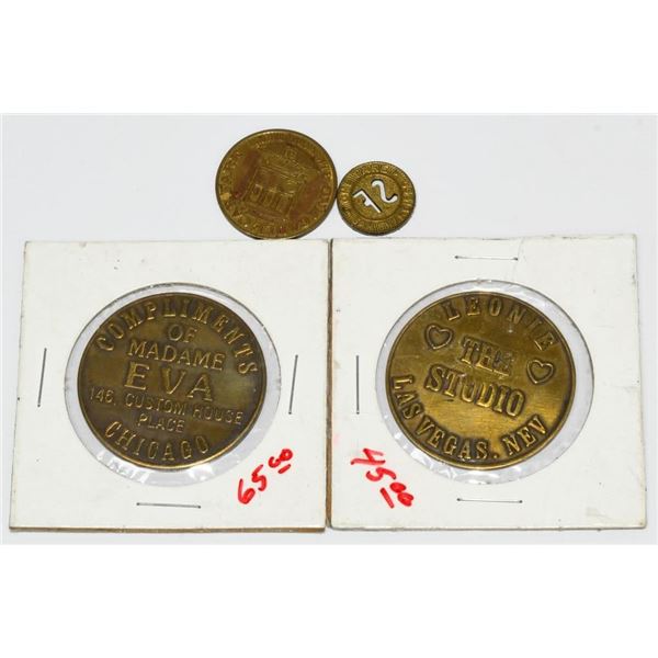 4 Various Stamped Collector Coins