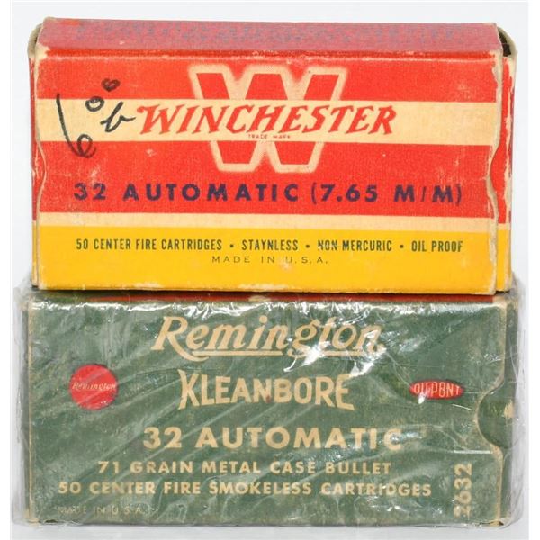 2 Collector Boxes of .32 ACP Ammunition