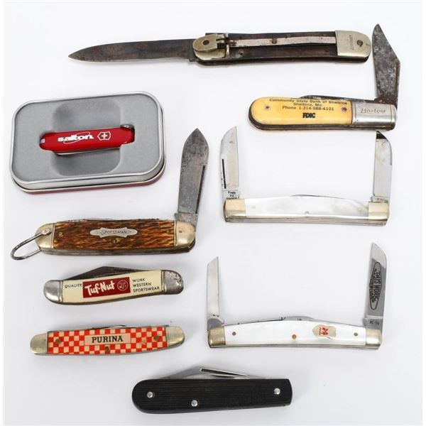9 Vintage Various Folding Pocket Knives