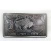 Image 2 : 1 Oz .999 Fine Titanium Buffalo USA Bar