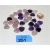 Image 1 : 30 Polished Gemstone Hearts & 1 Bit Coin Ring