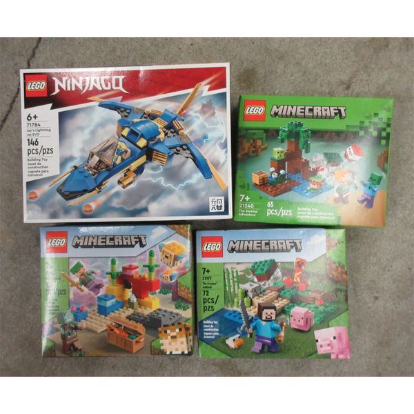 NEW - 1 LEGO Ninjago & 3 LEGO Minecraft Sets